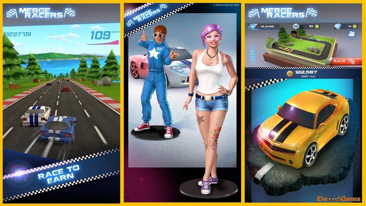 Merge Racers - Build Your Dream Racing Empire While You Sleep